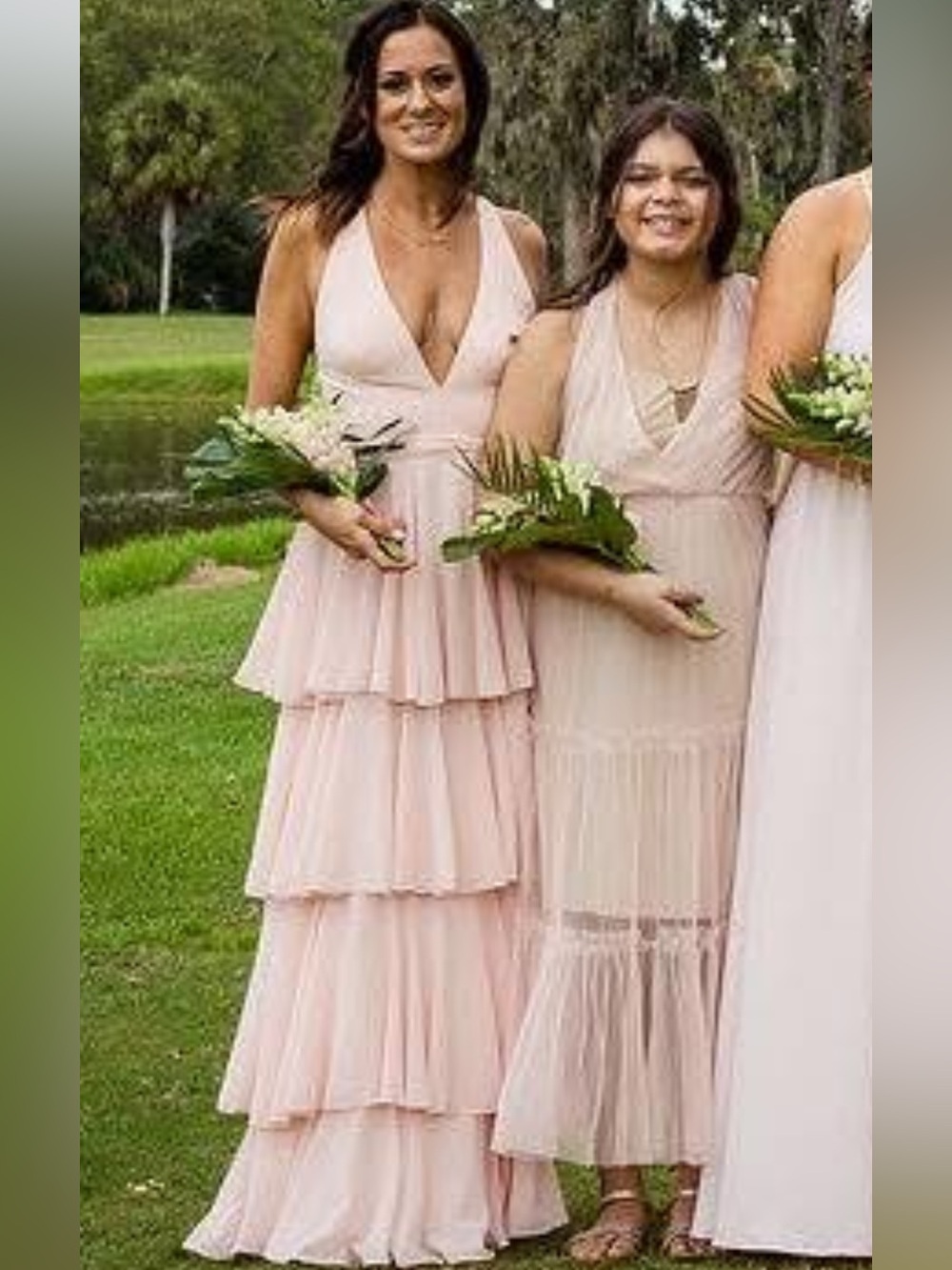 Maniju Blush Tiered Wedding/Bridesmaid Dress. Size Small